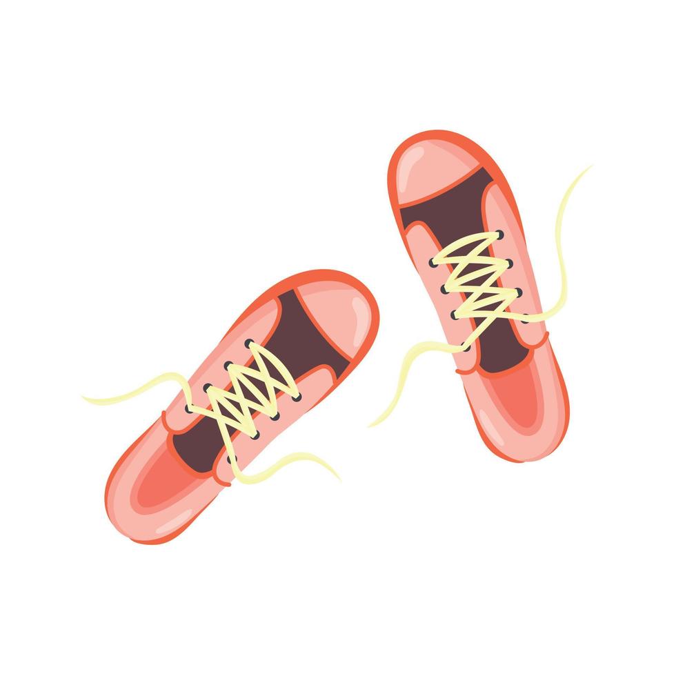 Vector pink sneakers top view