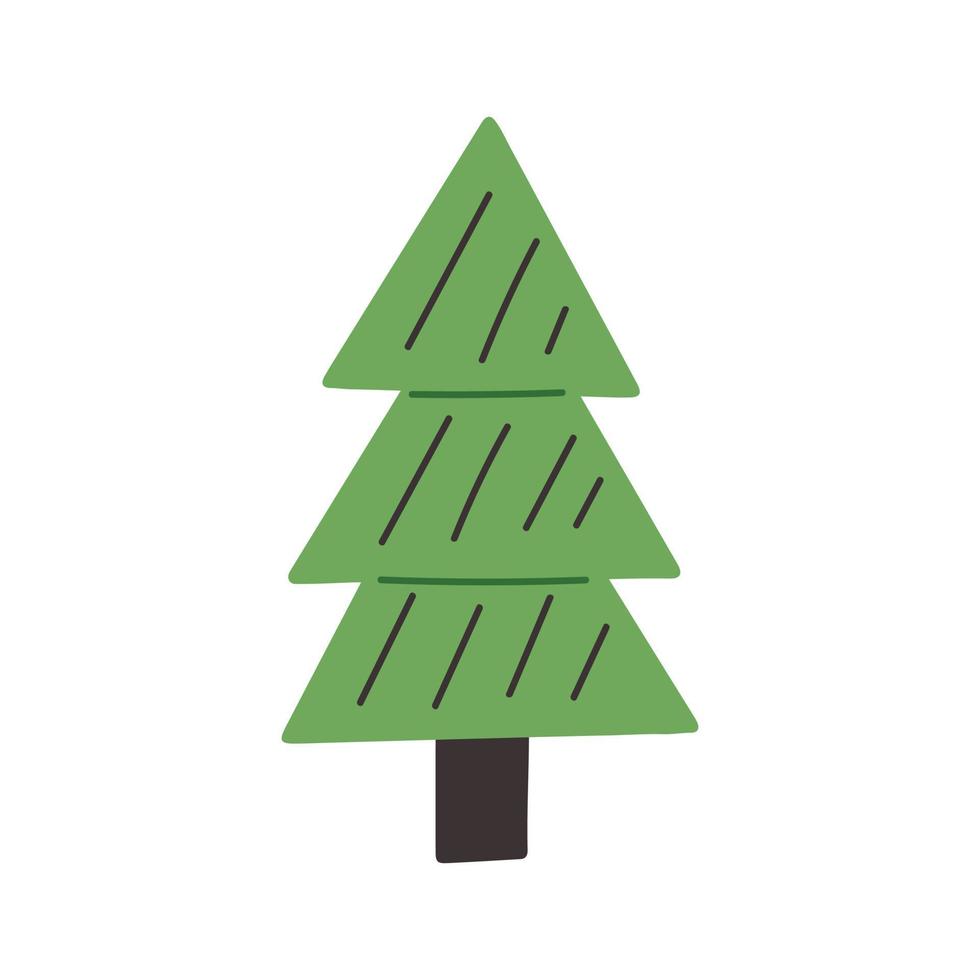 Christmas green triangular Christmas tree vector