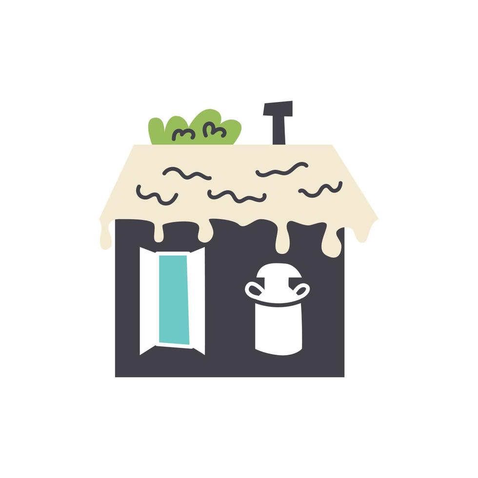 Milk store building vector