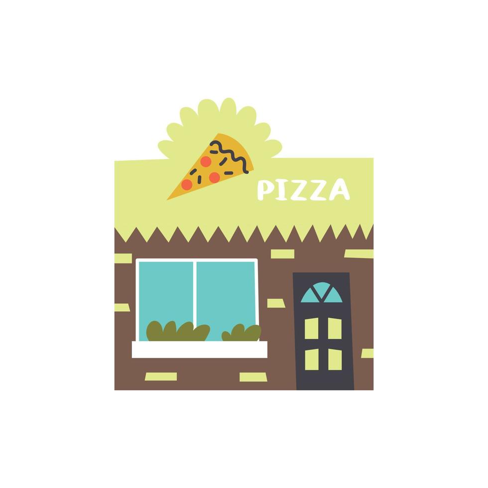Vector building pizzeria