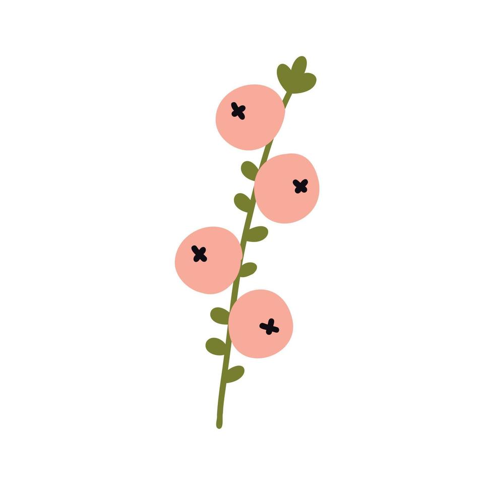 Branch pink berry vector
