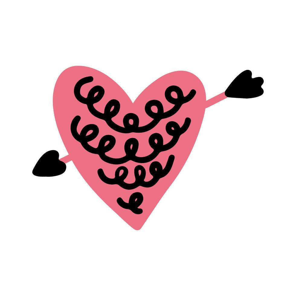 Heart with Cupid Arrow vector