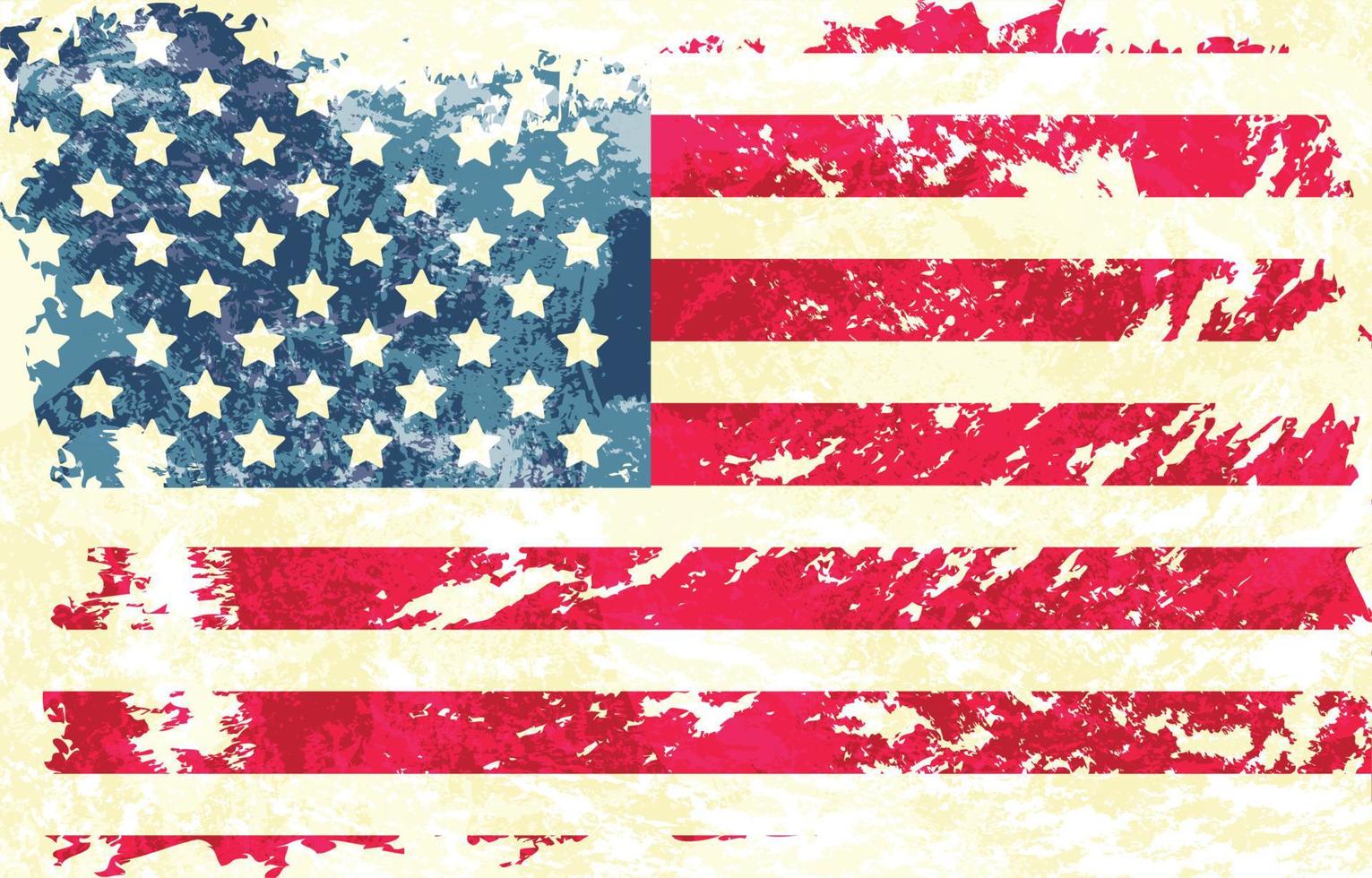 bandera americana angustiada vintage vector