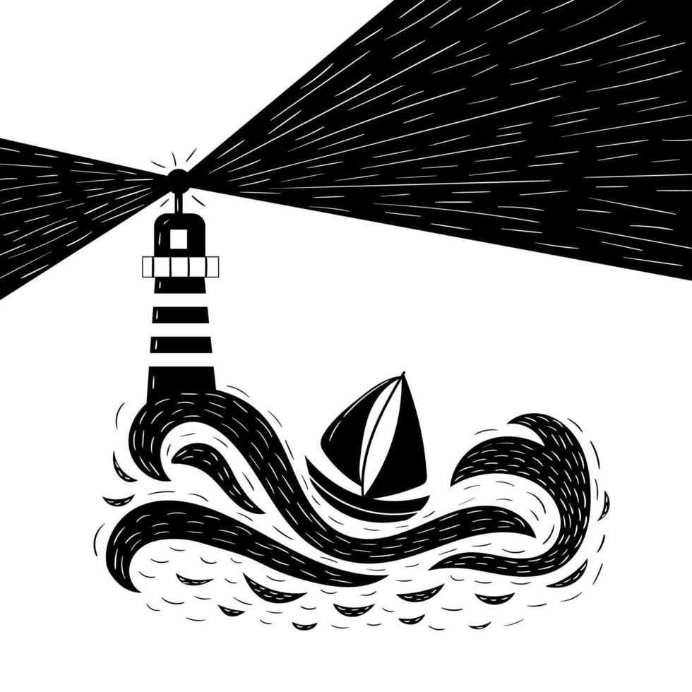 Storm at sea vector