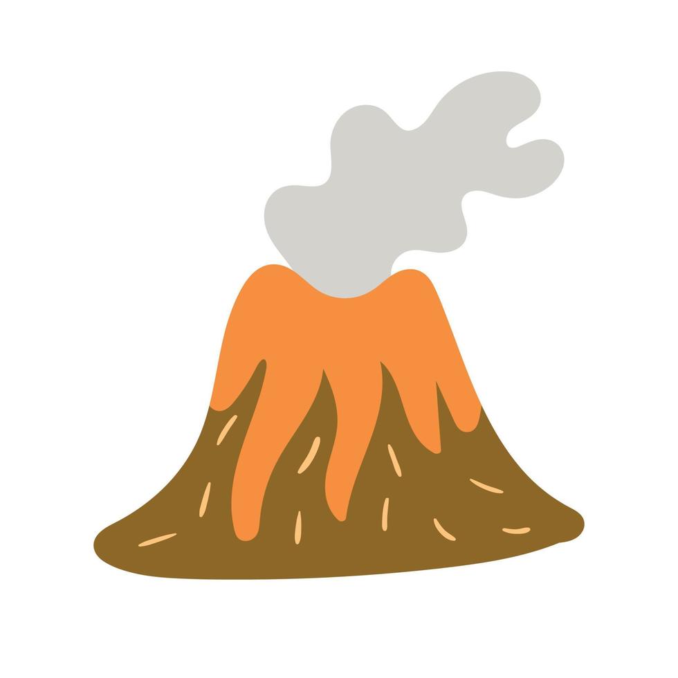 volcán dibujado a mano vector