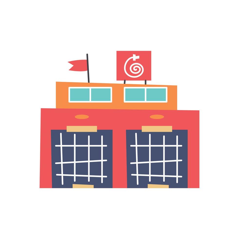 Building fire station vector