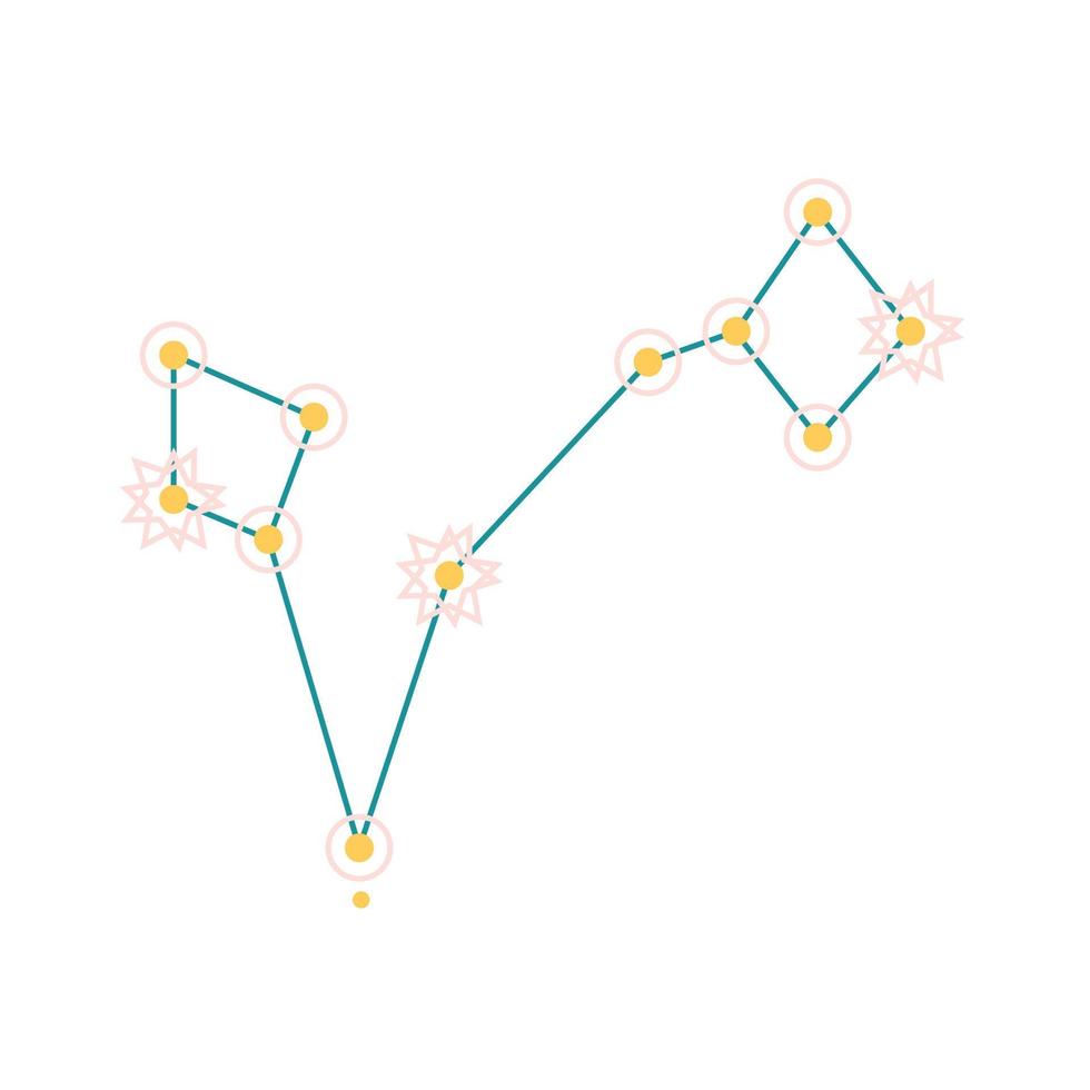 garabato de la constelación de piscis vector