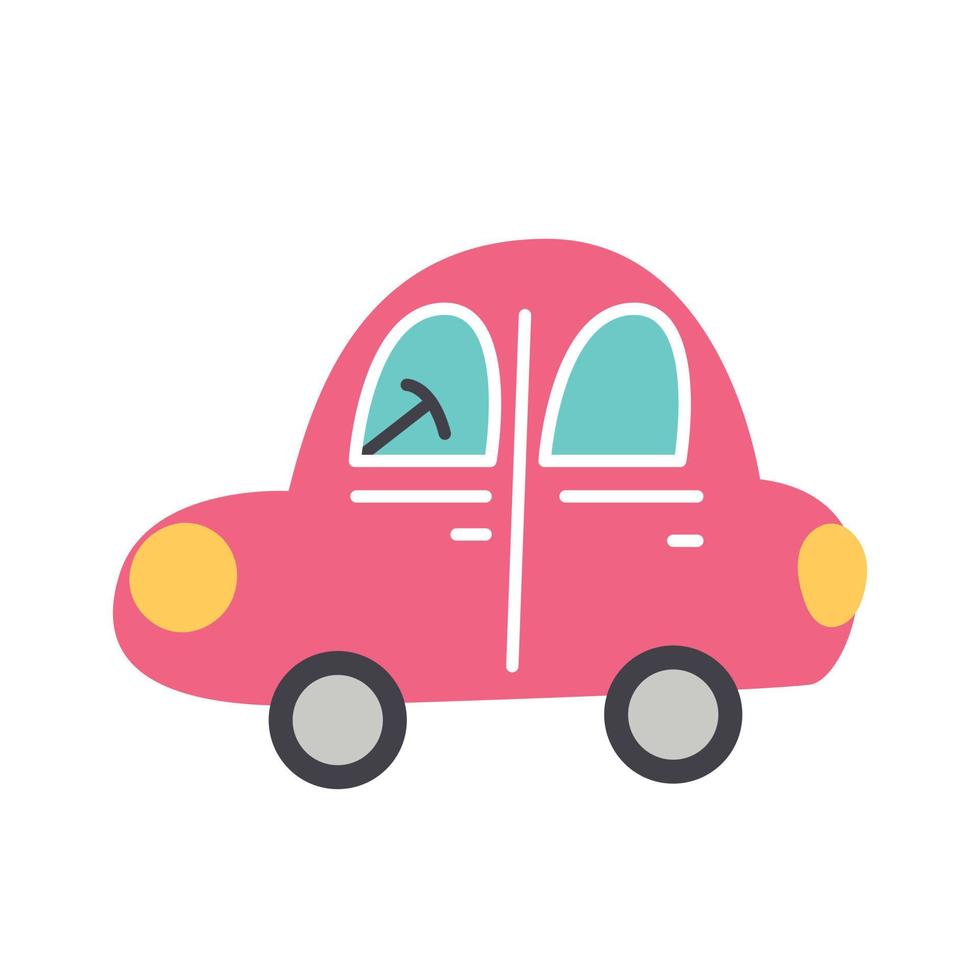Vector cartoon transport pink car