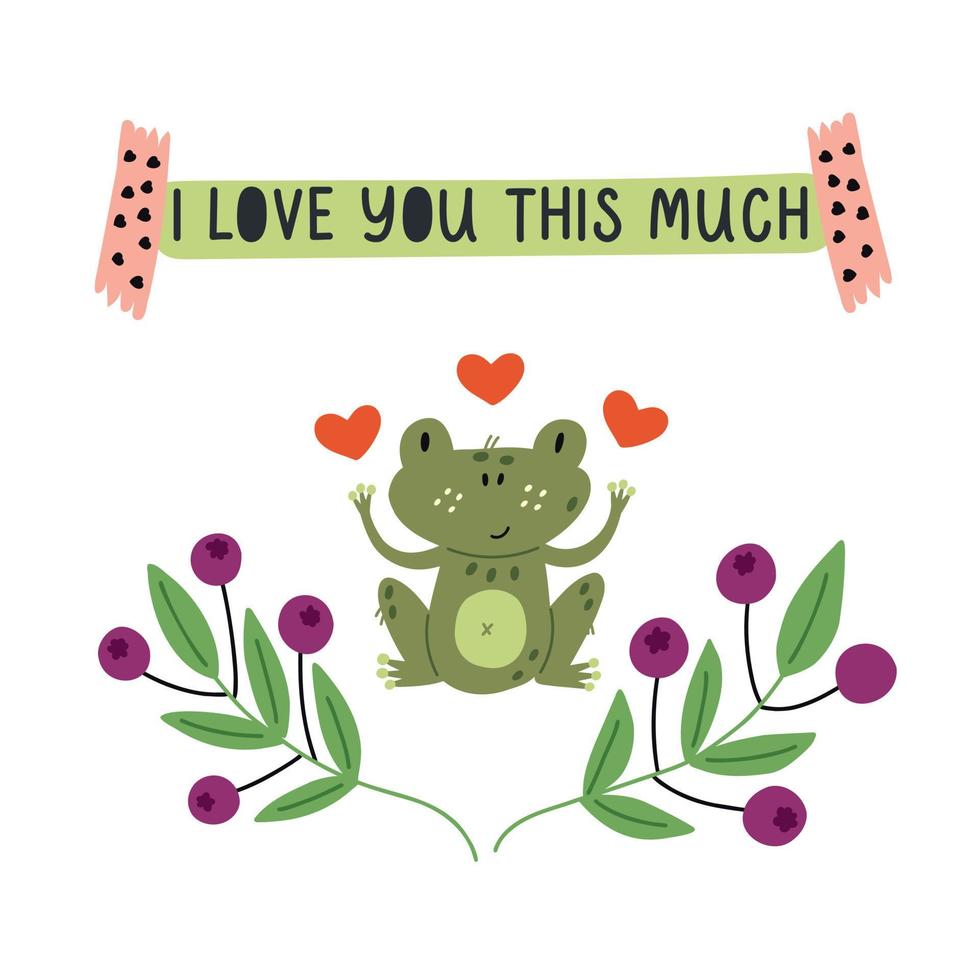 Square postcard i love you this much vector