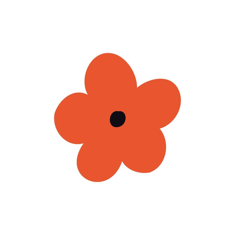 Naive blossom red flower vector