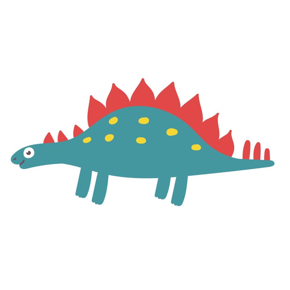 Cute Stegosaurus Dinosaur. Dinosaur Vector Character