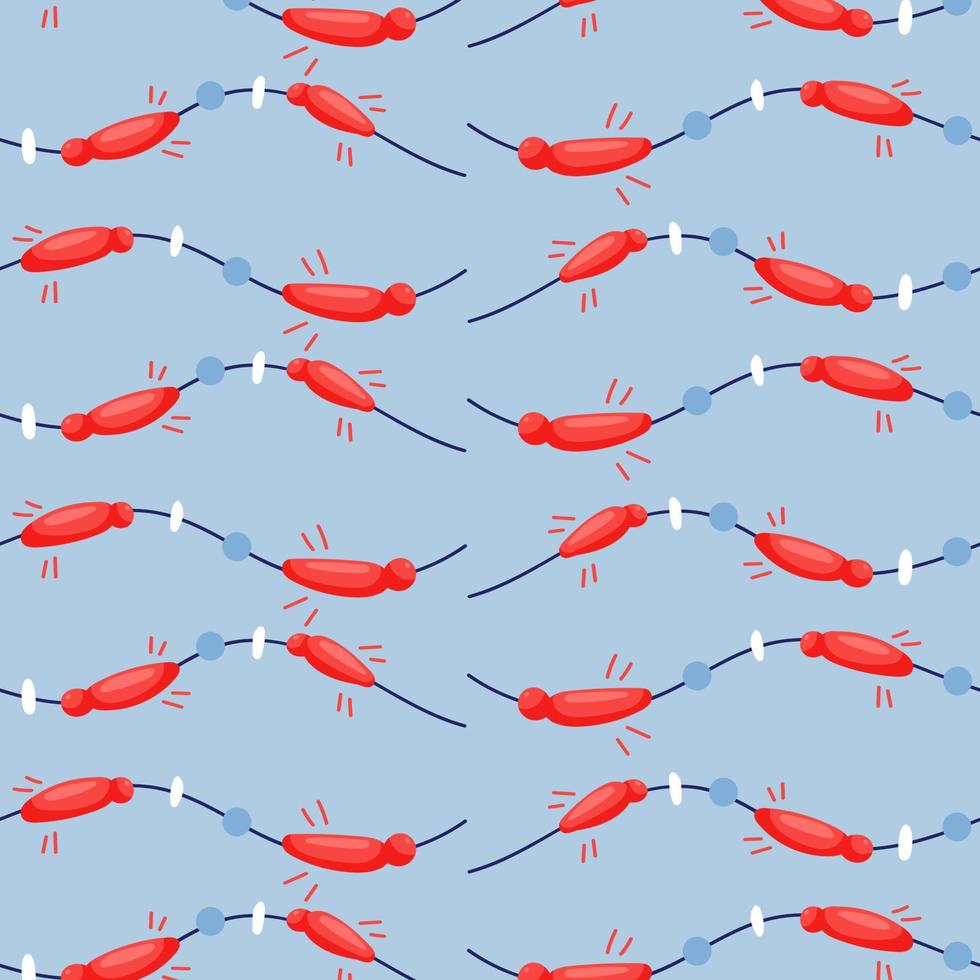 Christmas garlands seamless vector pattern