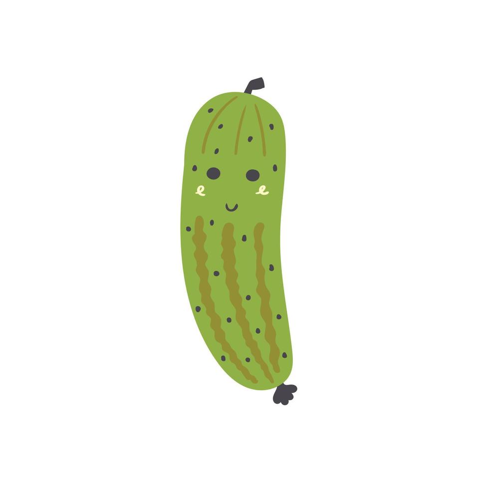 Cute vegetable cucumber vector