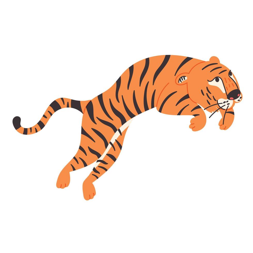 Chinese tiger jumps vector