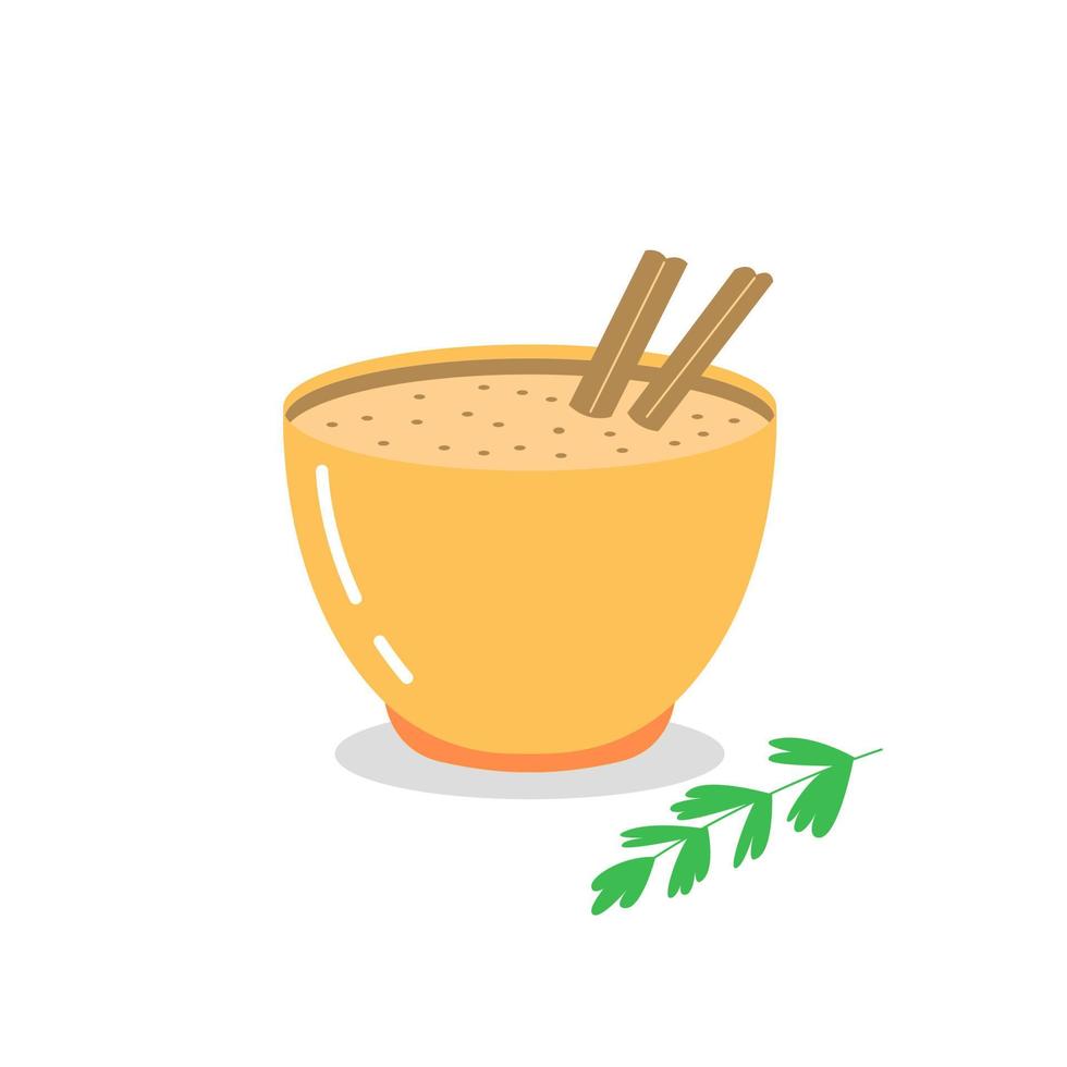 Delicious festive eggnog Christmas drink vector