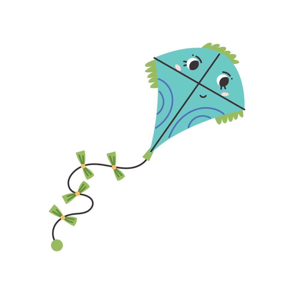 Blue Kite doodle vector