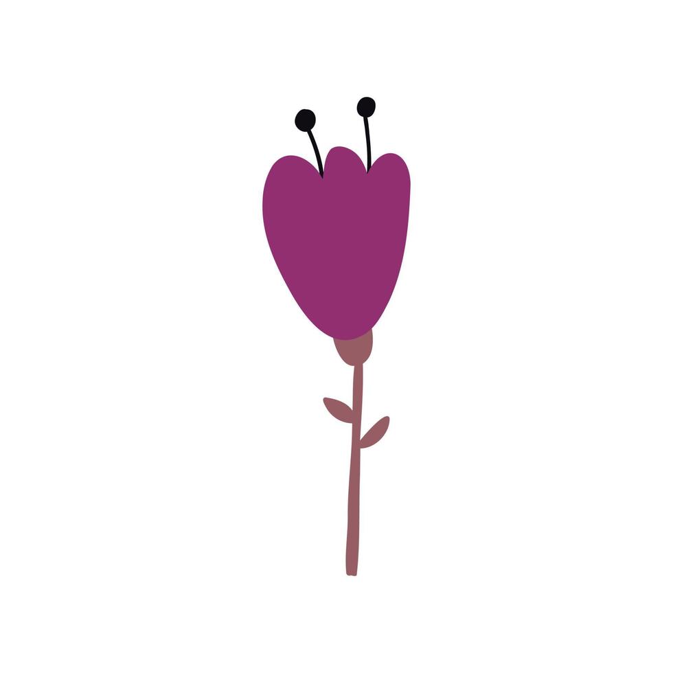 Naive purple flower vector