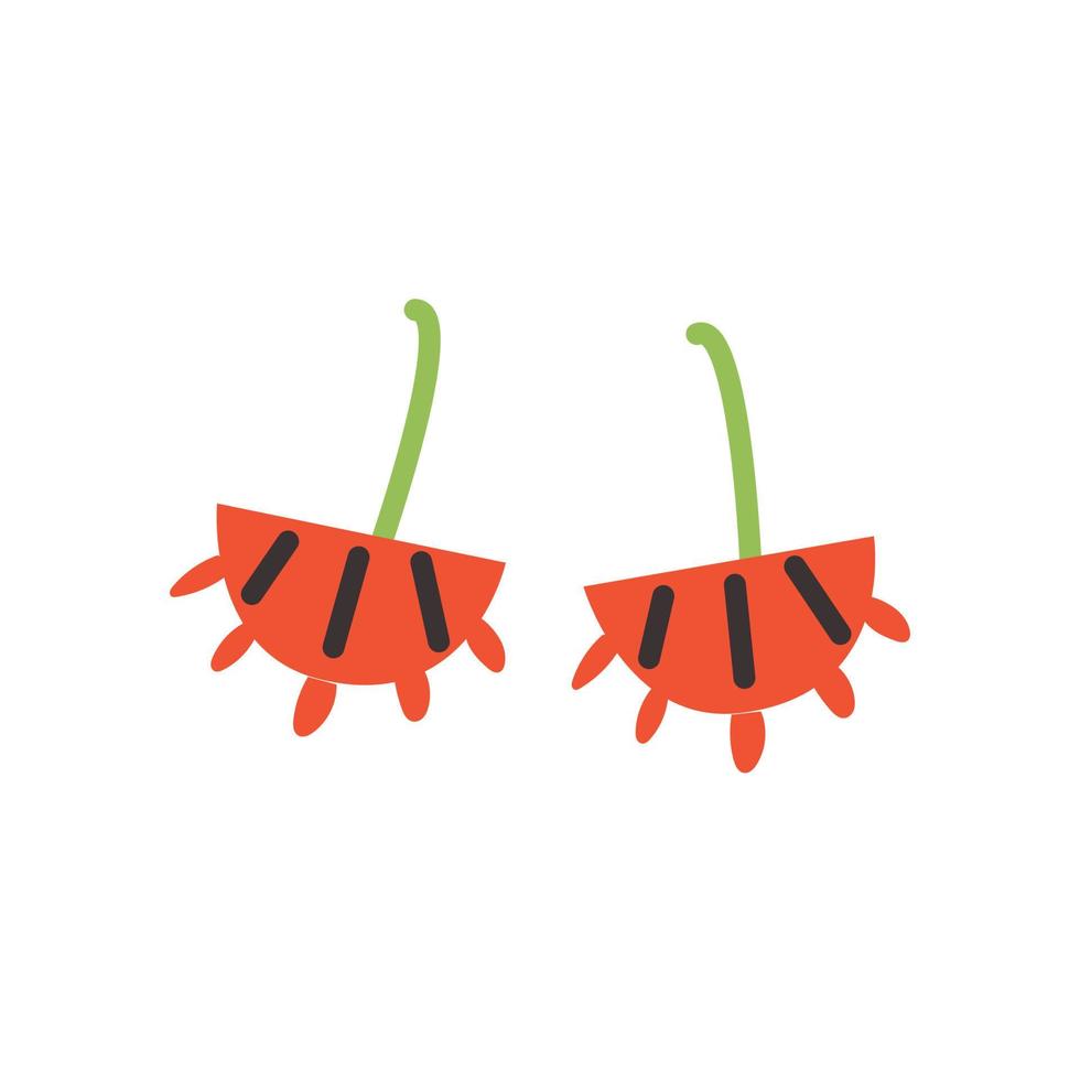 Boho earrings doodle vector