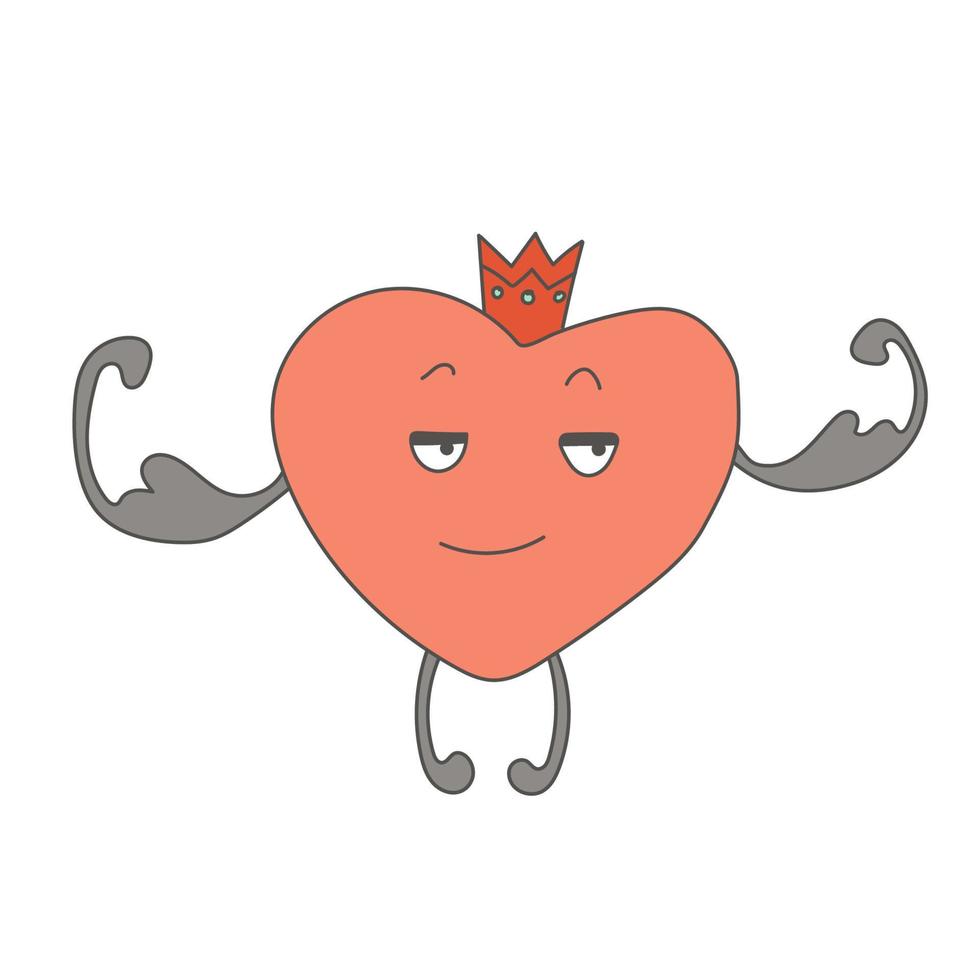 A heart character with a crown vector