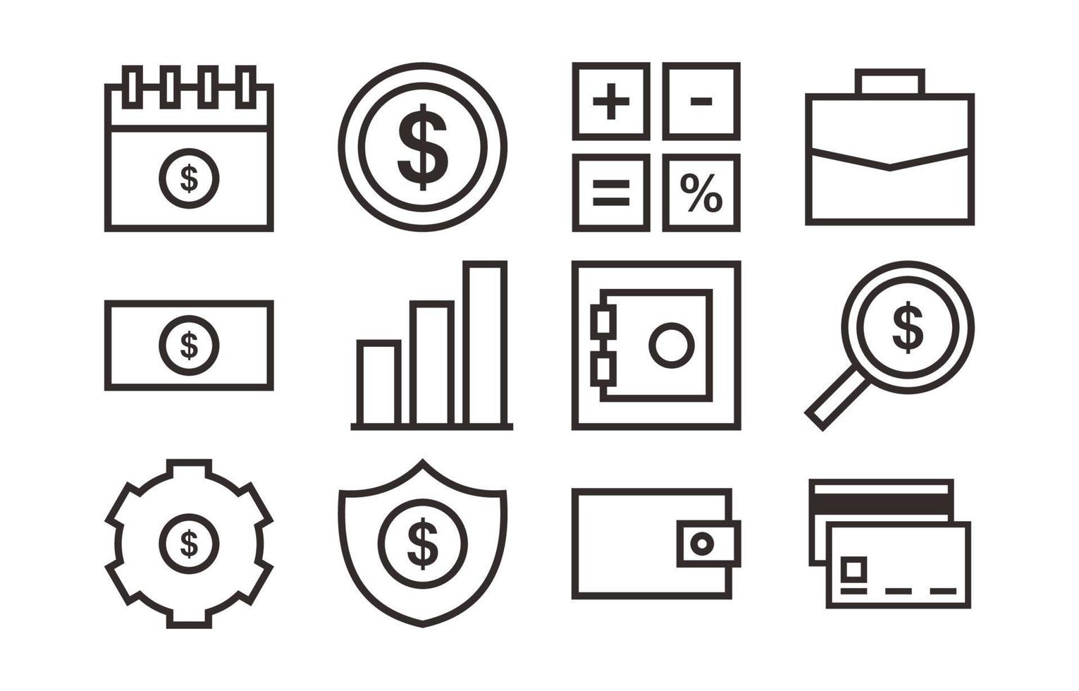 Financial Literacy Icons Set vector