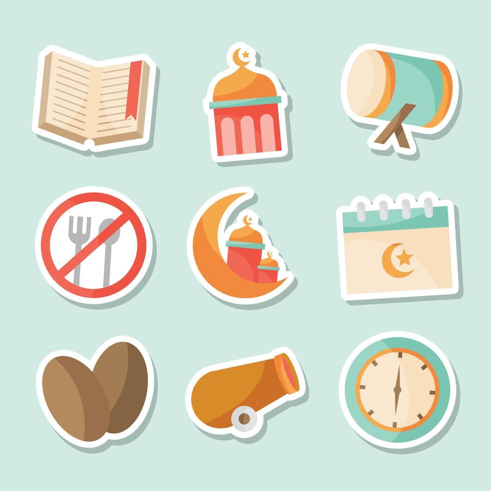 Ramadhan Fasting Moment Sticker vector