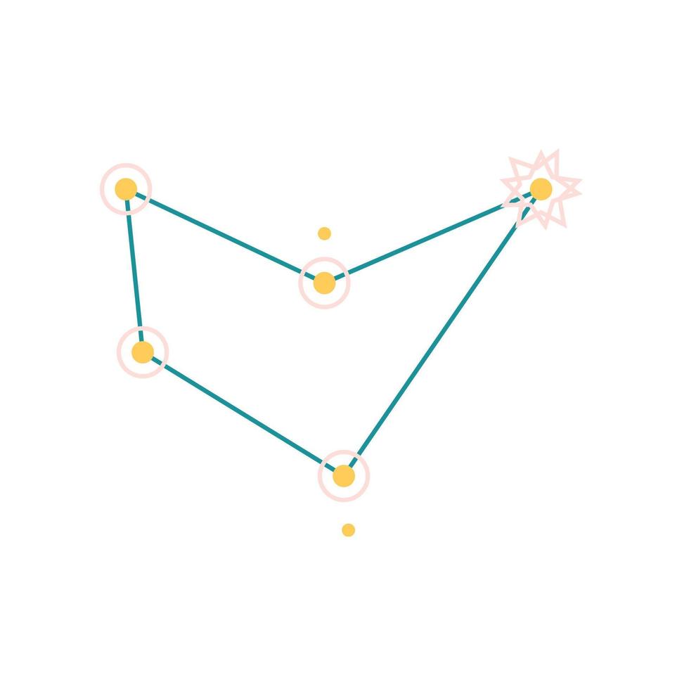 garabato de la constelación de capricornio vector