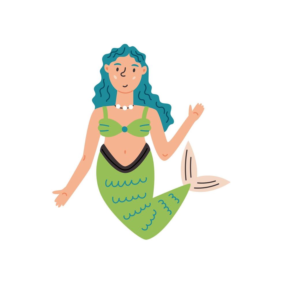 Fairy Mermaid doodle vector