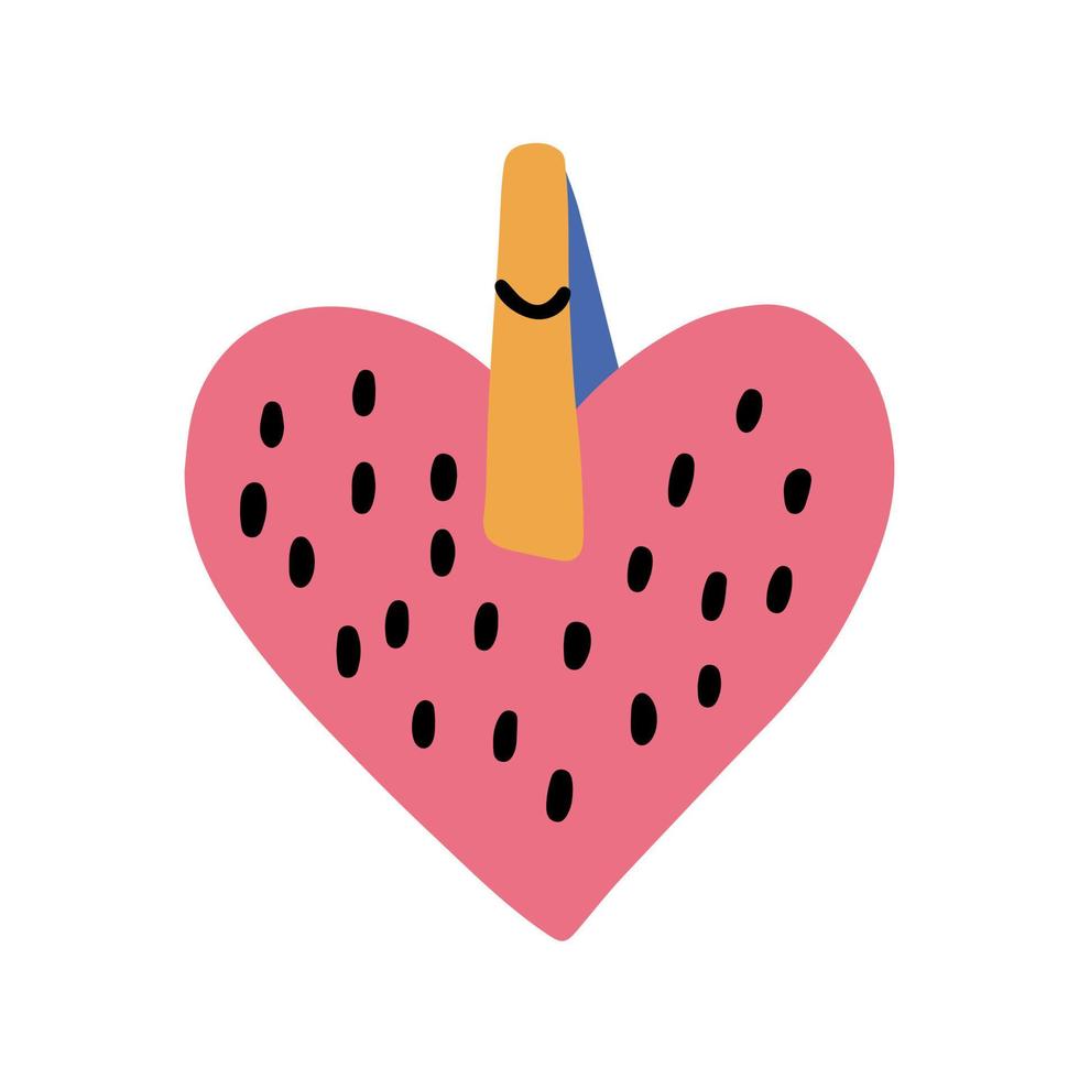 Pink Heart on clothespin vector