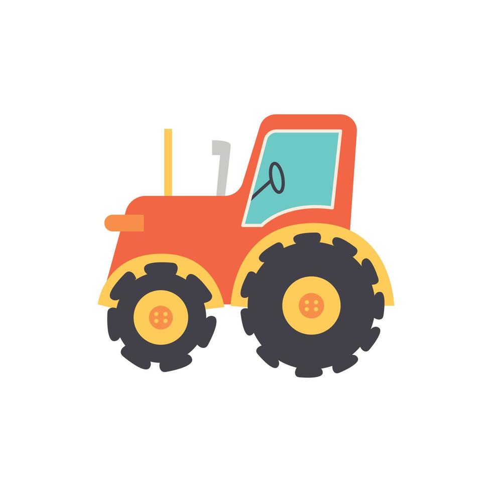 Farmer tractor doodle vector