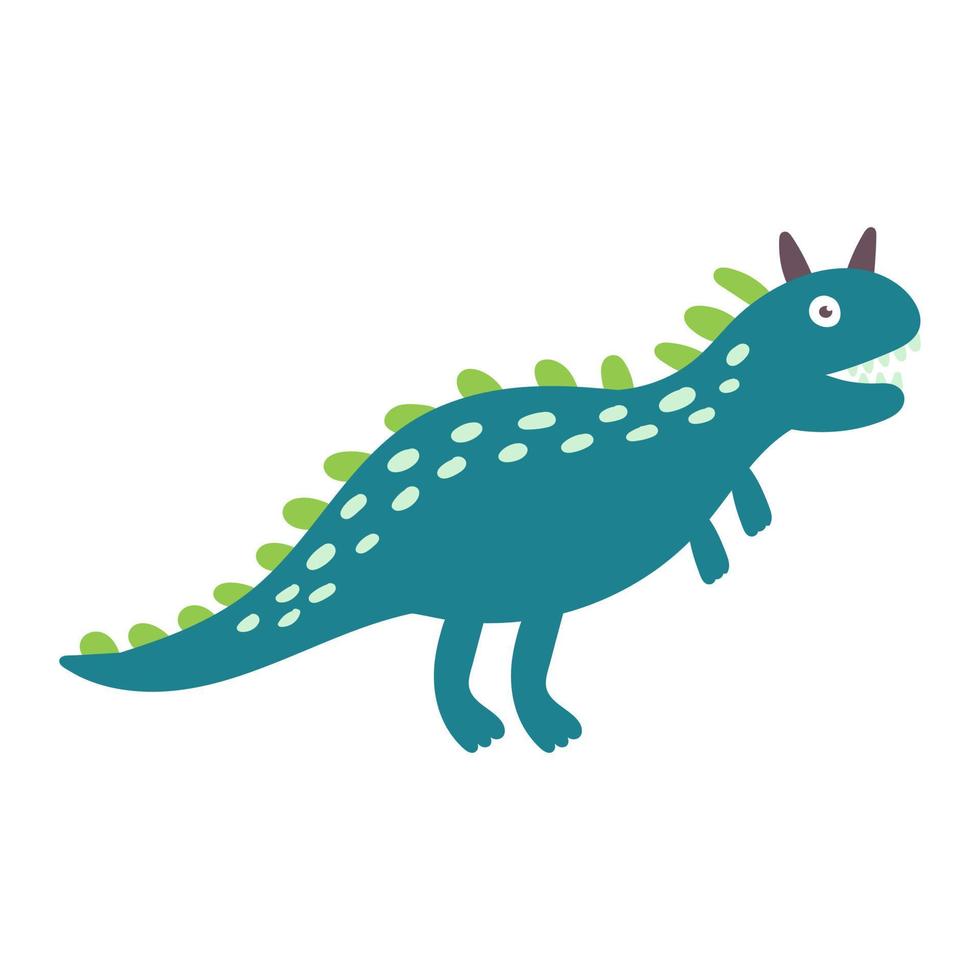 lindo dinosaurio carnotaurus. carácter vectorial de dinosaurio vector