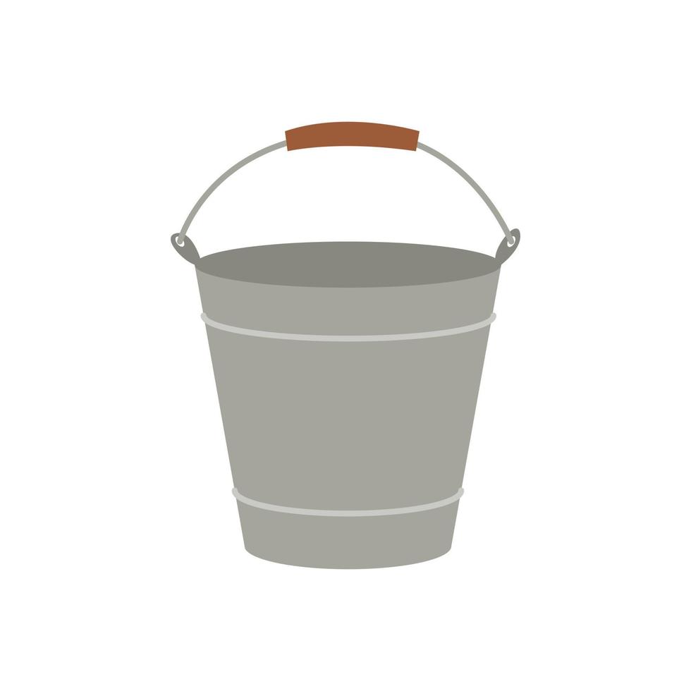 Metal bucket  hand draw vector