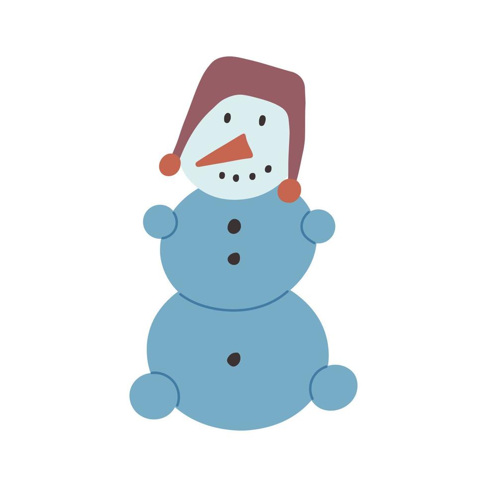 muñeco de nieve con sombrero de zanahoria vector