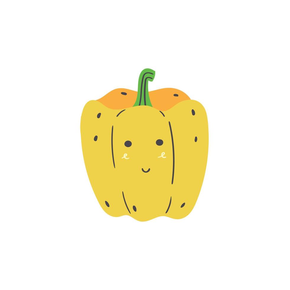 Cute yellow pepper vector