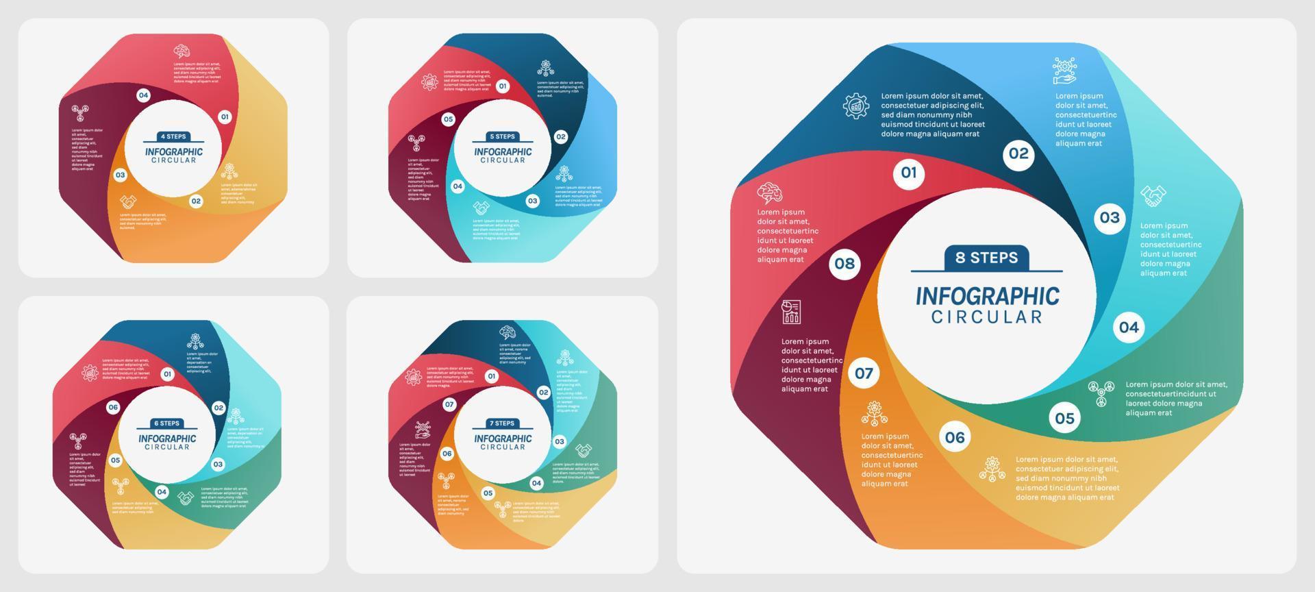 Gradient Circular Business Infographic vector