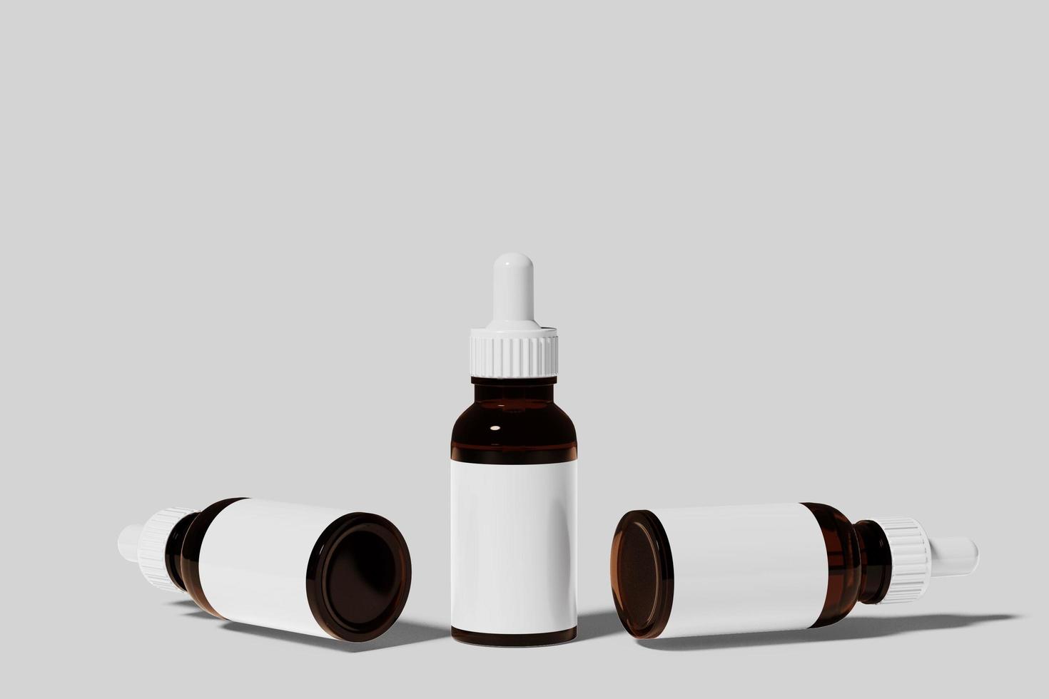 Amber glass dropper bottle with box mockup photo