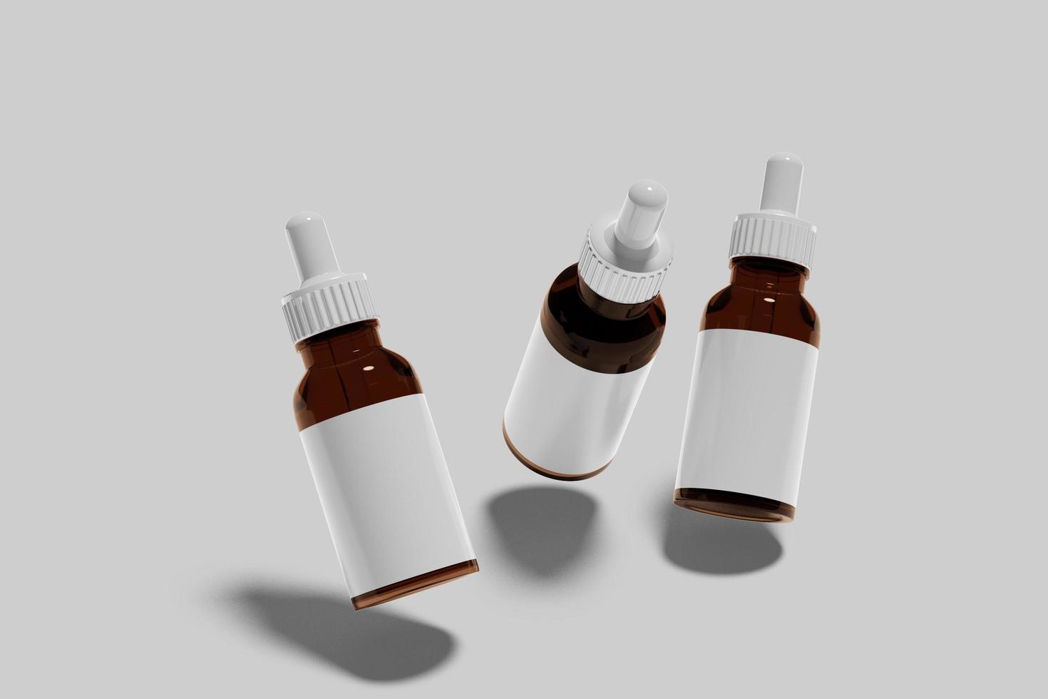 Amber glass dropper bottle with box mockup photo