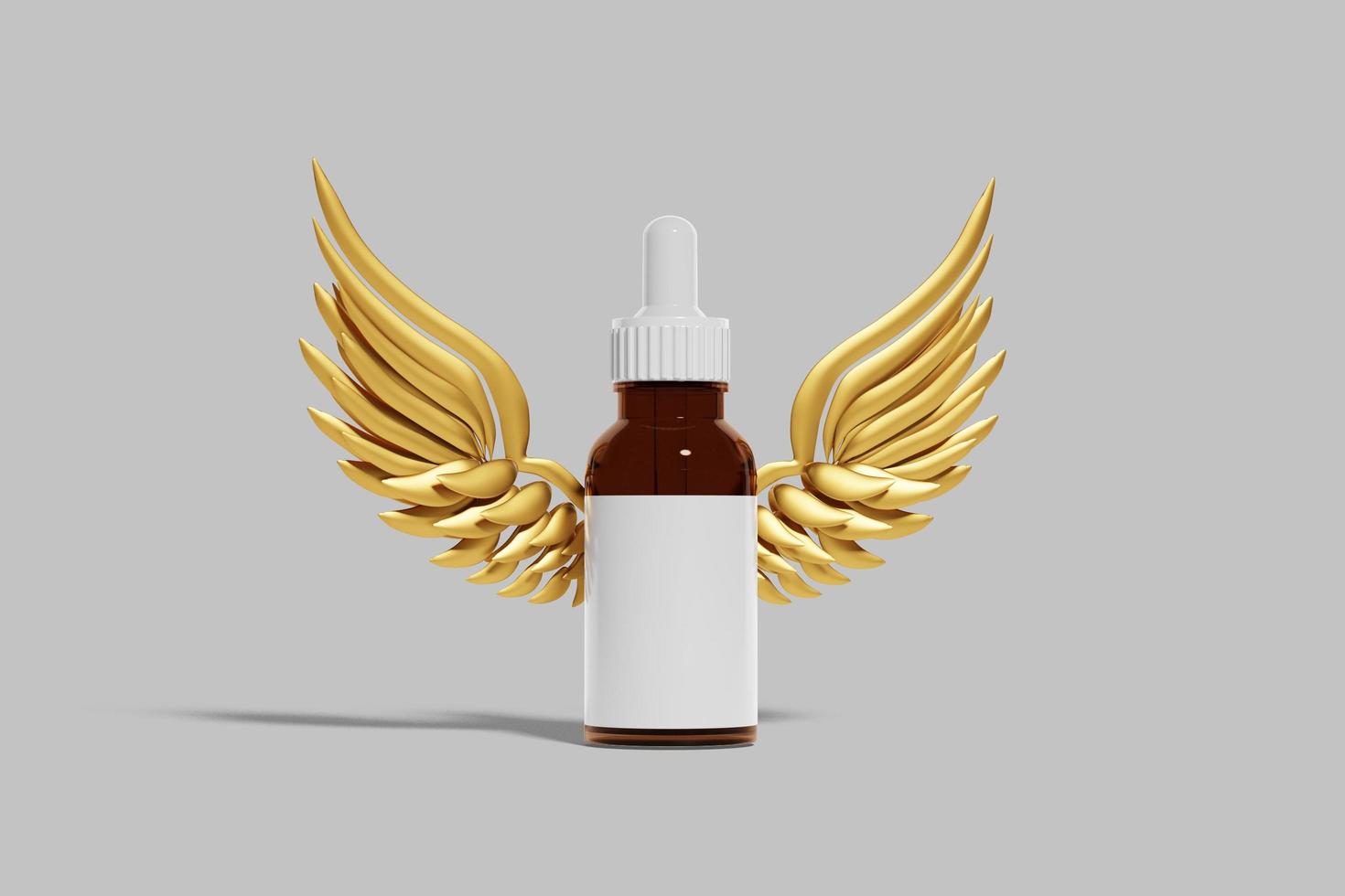 Amber glass dropper bottle with box mockup photo