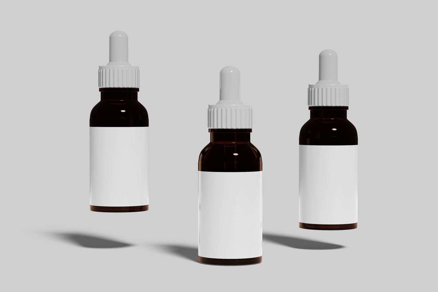 Amber glass dropper bottle with box mockup photo