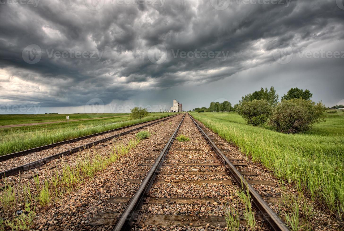 Storm Clouds over Grain Elevator photo