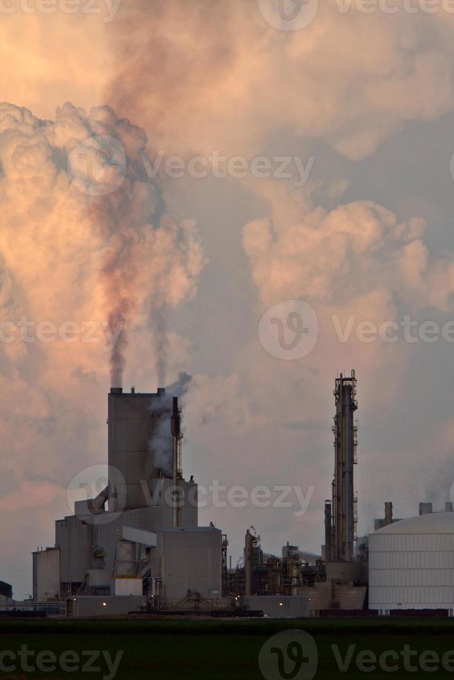 Cumulonimbus clouds behind Saskferco potash plant photo