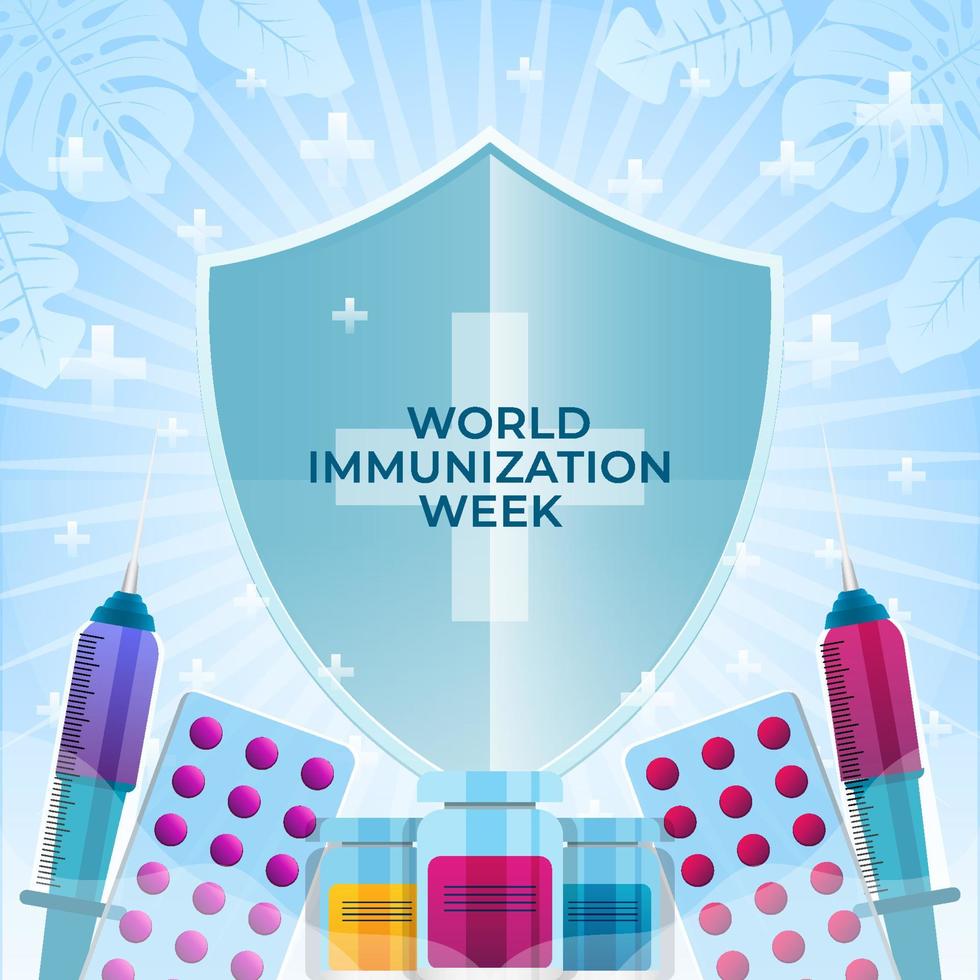 World Immunization Week Background vector