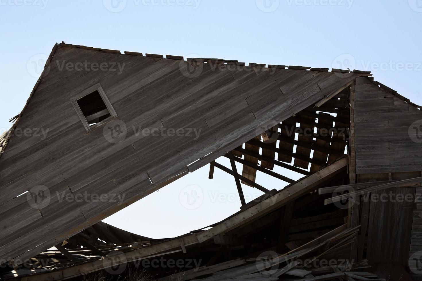 Collapsed barn in Saskatchewan photo
