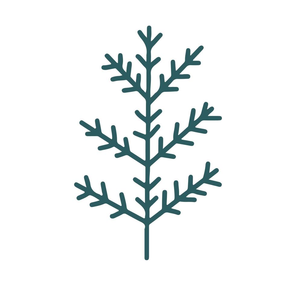 Christmas green Christmas tree with needles vector