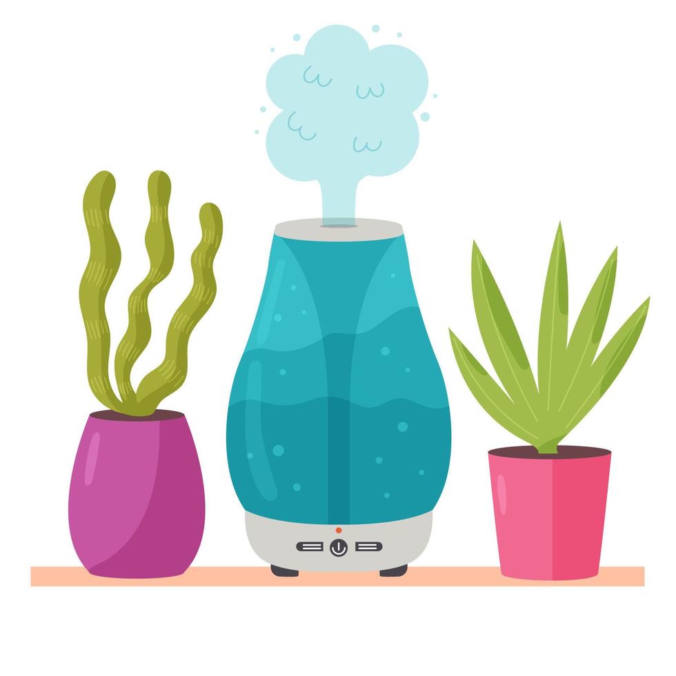 Humidifier with plants vector