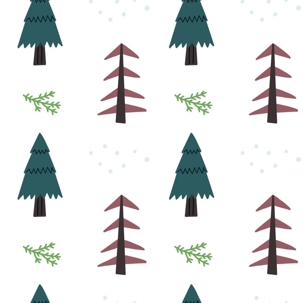 Seamless pattern Christmas tree branches vector