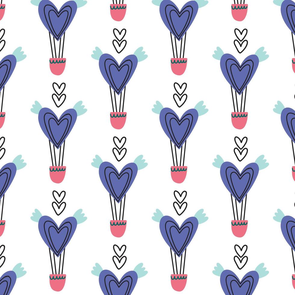 Seamless Pattern Balloon Heart vector