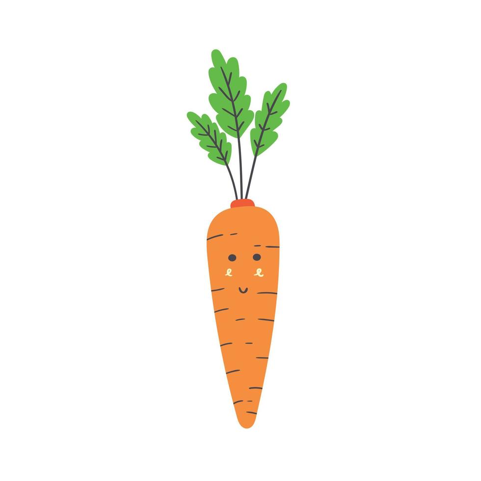 Cute vegetable carrot vector