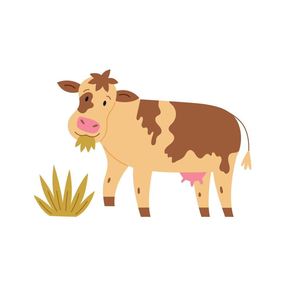 Character cow doodle vector