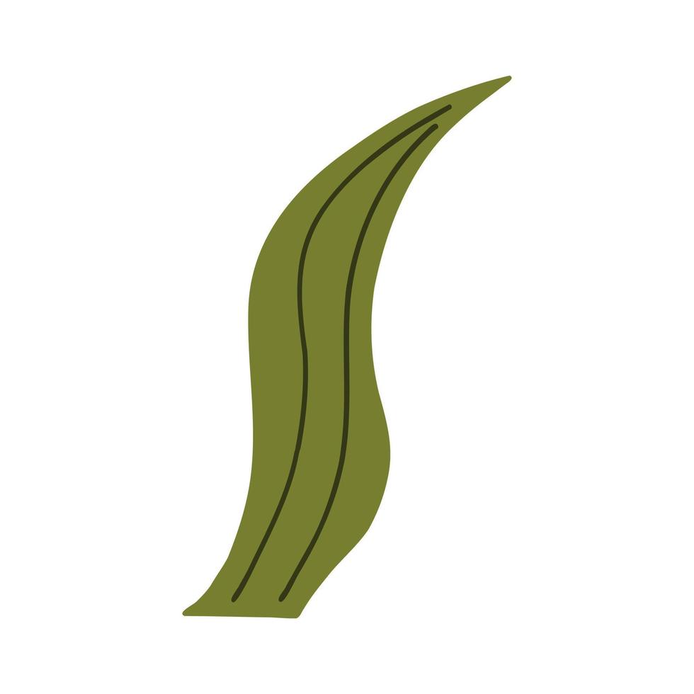 Green wavy leaf vector