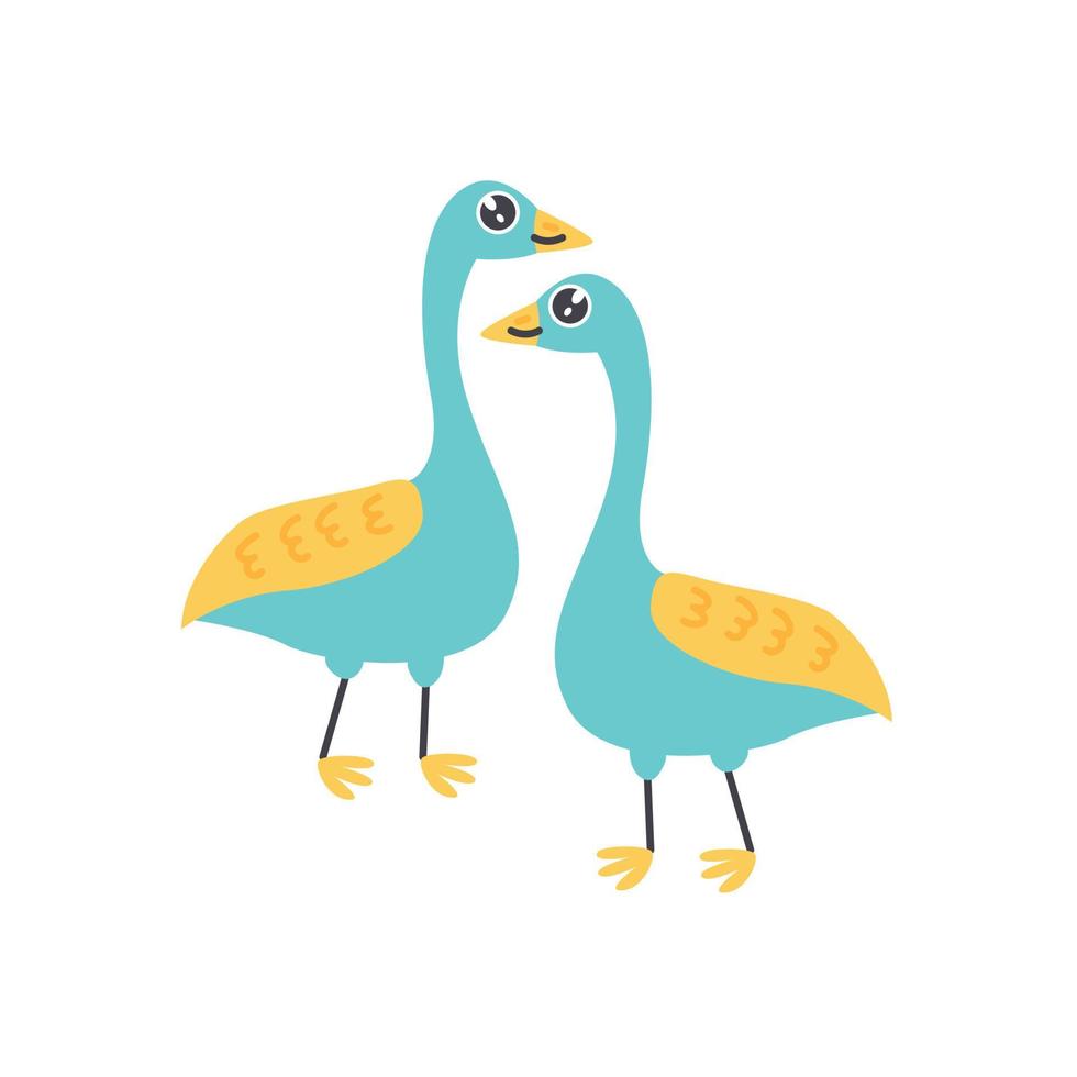 Gemini zodiac sign geese character vector